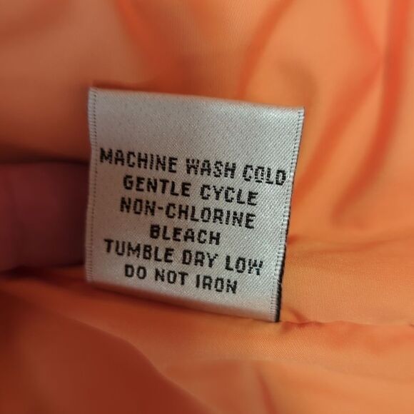 Talbots puffer goose down hooded orange vest S NWT - Picture 10 of 10